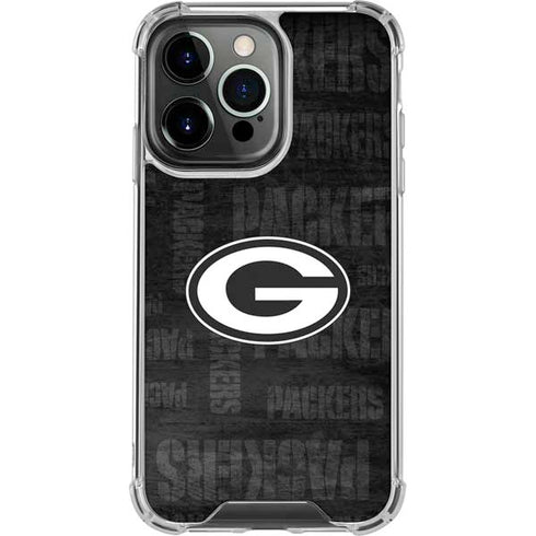 NFL Green Bay Packers Black & White iPhone 16 Pro Clear Case